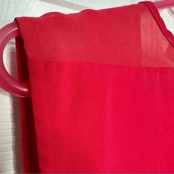 Forever 21 Blouse Sleeveless Semi-Sheer  Red Size Small - Picture 13 of 16